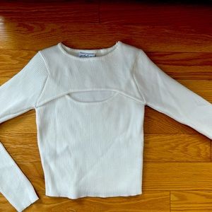 Petal and Pup white cut out sweater